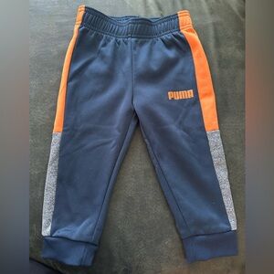 Toddler boy Puma blue orange and gray stripe jogger pants